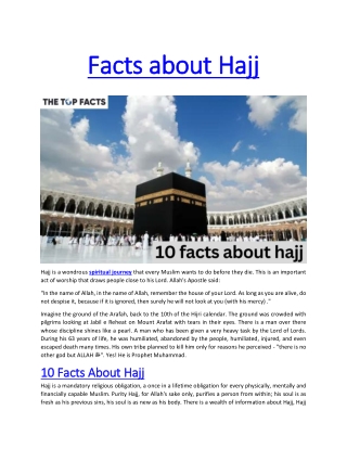 Facts About Hajj
