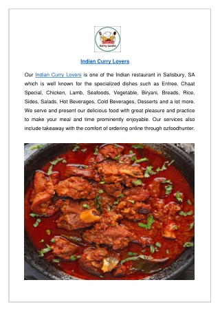 Upto 10% offer order now - Indian Curry Lovers Salisbury