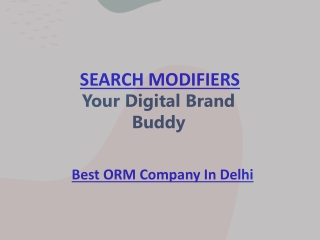 Search Modifiers - Best ORM Company in Delhi