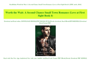 ReadOnline Worth the Wait A Second Chance Small Town Romance (Love at First Sight Book 4) [PDF  mobi  ePub]