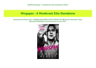 [READ] Wingspan  A Westbrook Elite Standalone EBook