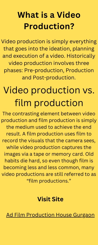 Ad Film Production House Gurgaon