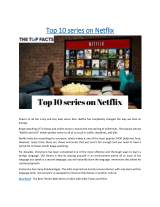 Top 10 series on Netflix
