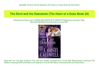 [Epub]$$ The Devil and the Debutante (The Heart of a Duke Book 20) Online Book