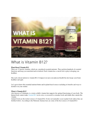 What is Vitamin B12