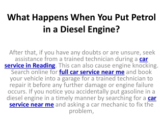 What Happens When You Put Petrol in a Diesel Engine?