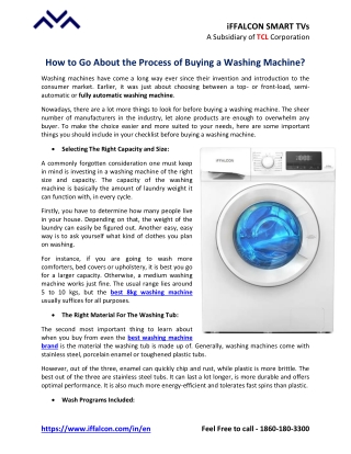 How to Go About the Process of Buying a Washing Machine?