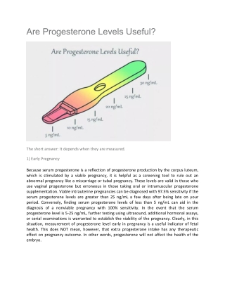Progesterone Levels in Fertility Treatment - Center for Reproductive Endocrinology