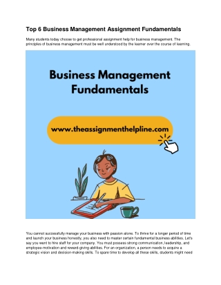 Top 6 Business Management Assignment Fundamentals