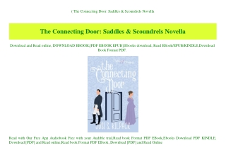 (B.O.O.K.$ The Connecting Door Saddles & Scoundrels Novella (DOWNLOAD E.B.O.O.K.^)