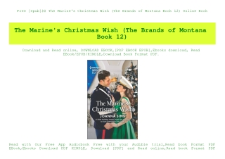 Free [epub]$$ The Marine's Christmas Wish (The Brands of Montana Book 12) Online Book