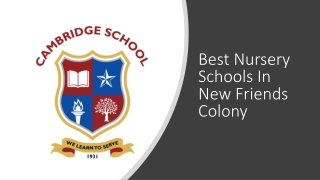 Best Nursery Schools In New Friends Colony