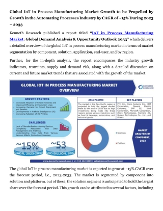 Global IoT in Process Manufacturing Market PR