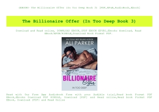 (EBOOK The Billionaire Offer (In Too Deep Book 3) [PDF EPuB AudioBook Ebook]