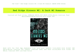 Pdf free^^ Red Ridge Sinners MC A Dark MC Romance [EBOOK EPUB KIDLE]