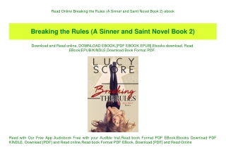 Read Online Breaking the Rules (A Sinner and Saint Novel Book 2) ebook