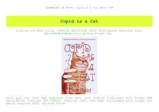 [DOWNLOAD IN @PDF] Cupid is a Cat eBook PDF