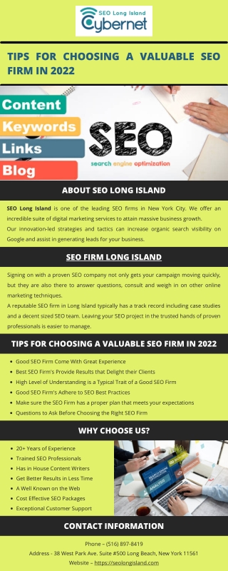 Tips for Choosing a Valuable SEO Firm in 2022
