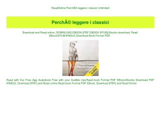 ReadOnline PerchÃƒÂ© leggere i classici Unlimited