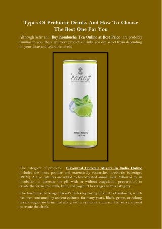 Types Of Probiotic Drinks And How To Choose The Best One For You