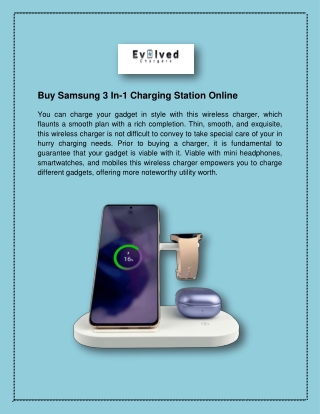 Buy Samsung 3 In-1 Charging Station Online