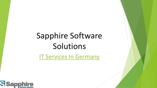 Leading IT Services Provider In Germany | Sapphire Software Solutions