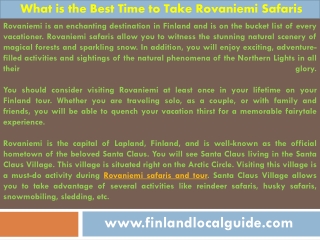 What is the Best Time to Take Rovaniemi Safaris?