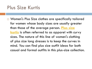 Plus Size Kurtis