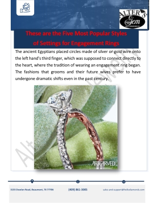 These are the Five Most Popular Styles of Settings for Engagement Rings_AltersGemJewelry