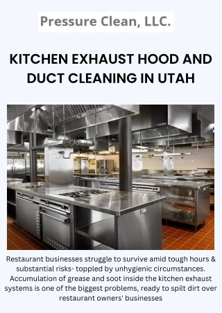 Improve the Quality of Air With a Clean Kitchen Exhaust Hood and Duct!