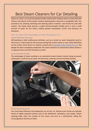 Best Steam Cleaners for Car Detailing