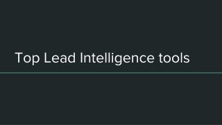 Top Lead Intelligence tools