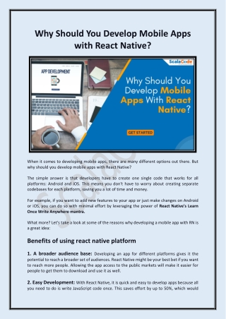 Why Should You Develop Mobile Apps with React Native - ScalaCode