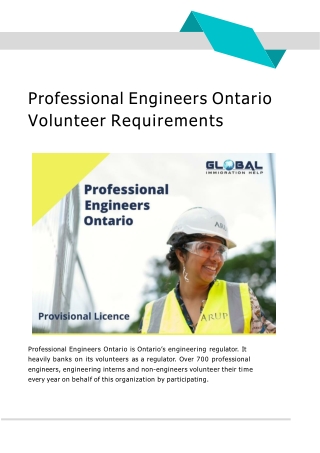 Professional Engineers Ontario Volunteer Requirements