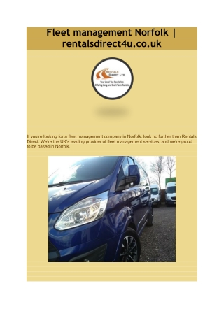 Fleet management Norfolk-----rentalsdirect