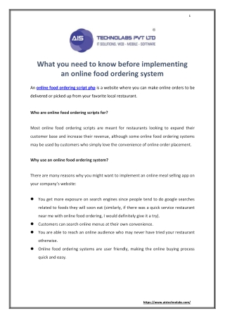 What you need to know before implementing an online food ordering system
