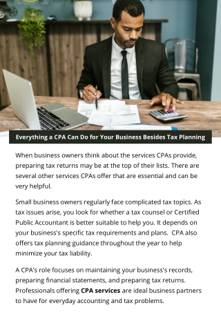 Everything a CPA Can Do for Your Business Besides Tax Planning