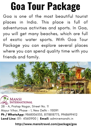 Goa Tour Package