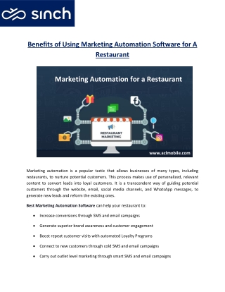 Benefits of Using Marketing Automation Software for A Restaurant