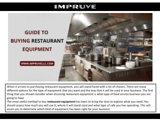 Guide to Buying Restaurant Equipment