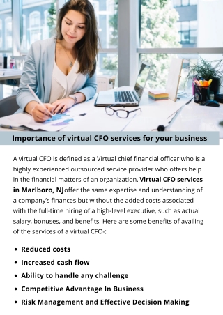 Importance of virtual CFO services for your business