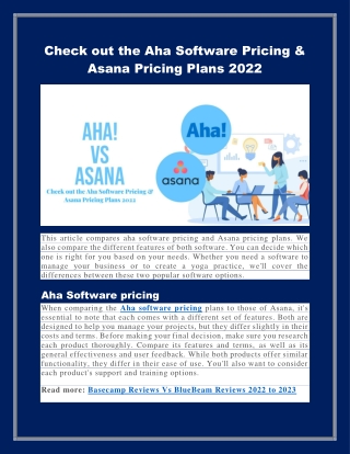 Check out the Aha Software Pricing