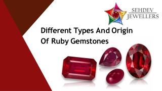 Different Types And Origin Of Ruby Gemstones