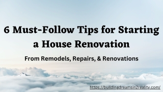 7 Must-Follow Tips for Starting a House Renovation