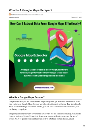 What Is A Google Maps Scraper