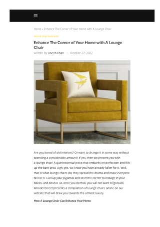 Designer lounge chair for living room  online at Wooden Street