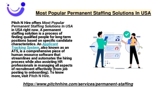 Most Popular Permanent Staffing Solutions In USA