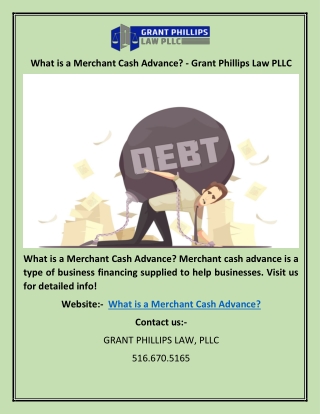 What is a Merchant Cash Advance? - Grant Phillips Law PLLC