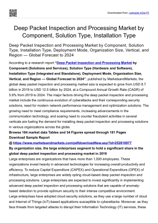 Deep Packet Inspection and Processing Market by Component, Solution Type