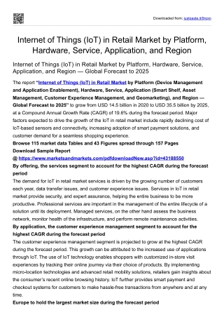 Internet of Things (IoT) in Retail Market by Platform, Hardware, Service